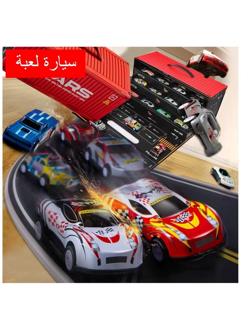 Toy Cars for Kids,48 Pull Back Race Cars Toys,Container Storage Box,Casting Metal Toy Cars Set,Dinosaur and Racing Pattern,Small Cars for Toddlers 3-12