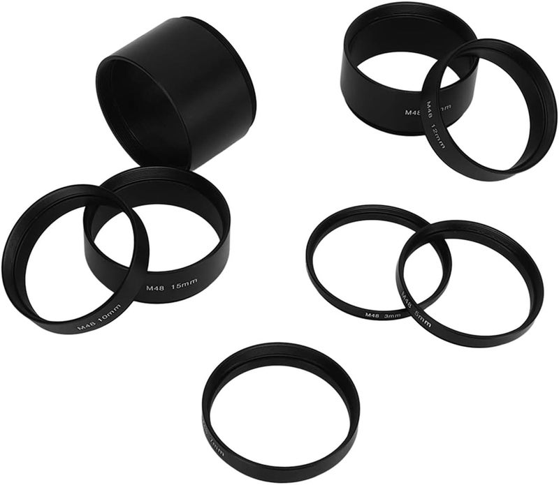 Dpofirs Astronomical Telescope M48 Threaded Extension Tube Kit | Aluminum Alloy, Eliminates Focusing Stray Light Issues, Variable Height (3-30mm), 8 Rings Included - Image 5