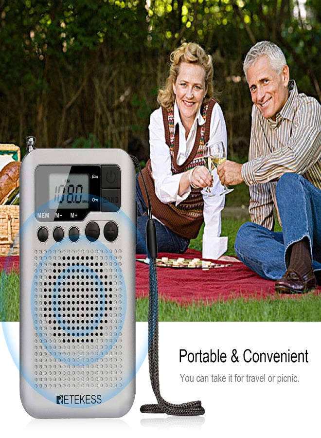 Retekess TR106 FM/AM Portable Radio with LCD Display with Sleep Timer Pocket Radio Receiver MP3 Player - Image 2