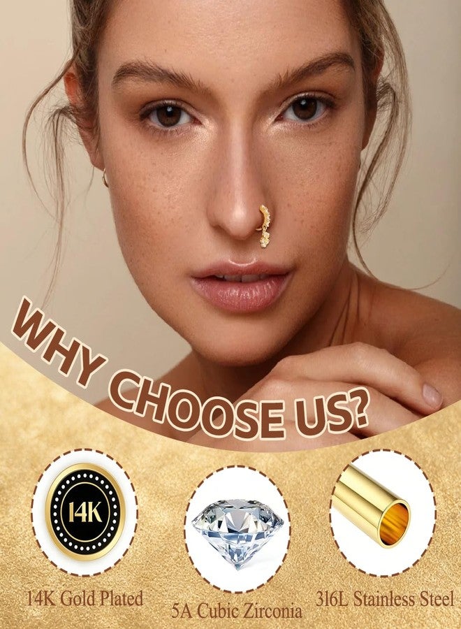 CASDAN 20Pcs 20G Surgical Steel Dangle Nose Rings for Women L Shaped Dangling Nose Rings Studs Hoops Stainless Steel Flower Butterfly Moon Dangle Nose Piercing Jewelry(Gold/Silver Color) - Image 4