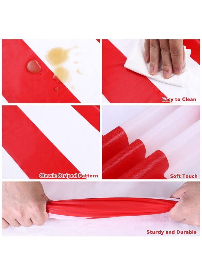 Elcoho 4 Pack Plastic Red And White Stripes Carnival Circus Tablecloths For Movie Night Decorations Baseball Party Decorations - Image 4