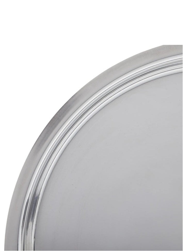 RAJ Raj Stainless Steel Round Dinner Plate Silver TP0011 Serveware Rice Plate-25CM  - Image 2