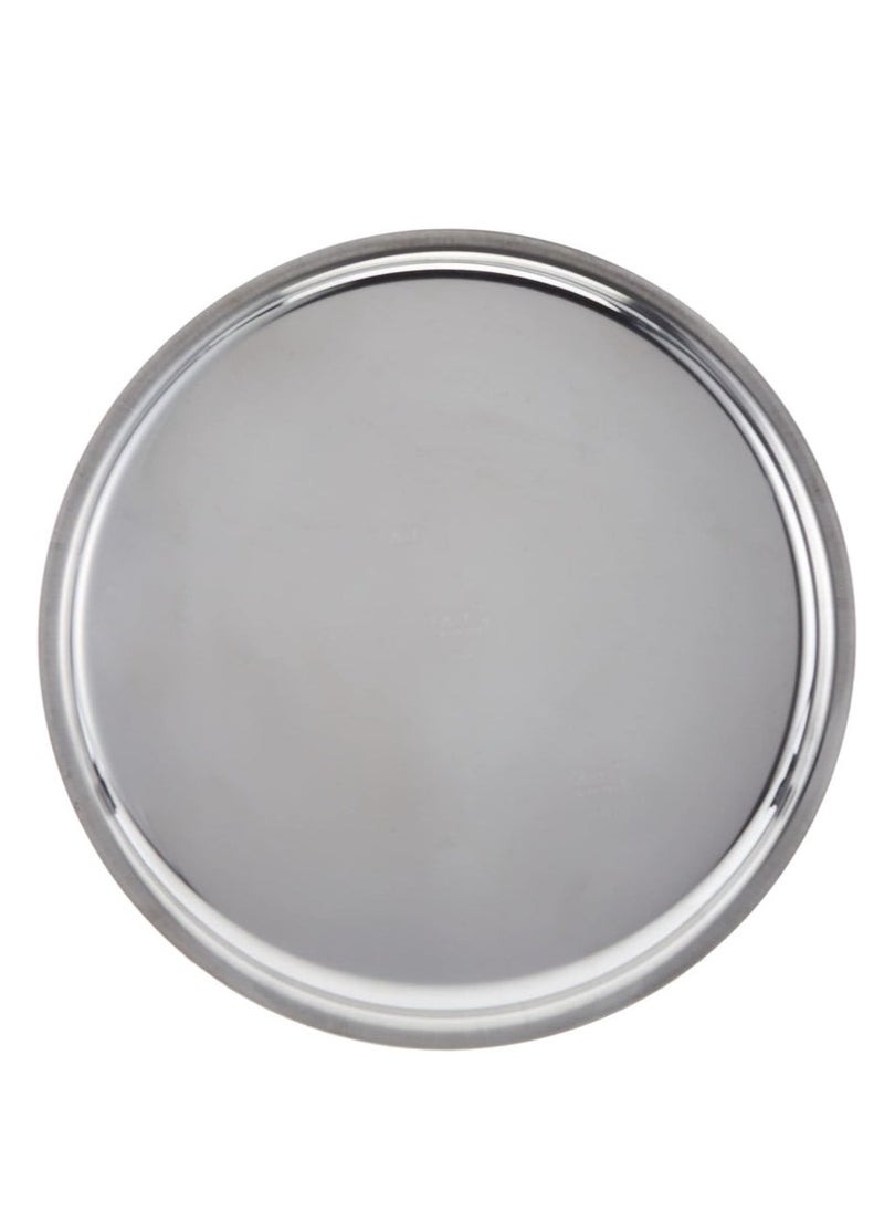 RAJ Raj Stainless Steel Round Dinner Plate Silver TP0011 Serveware Rice Plate-25CM  - Image 3