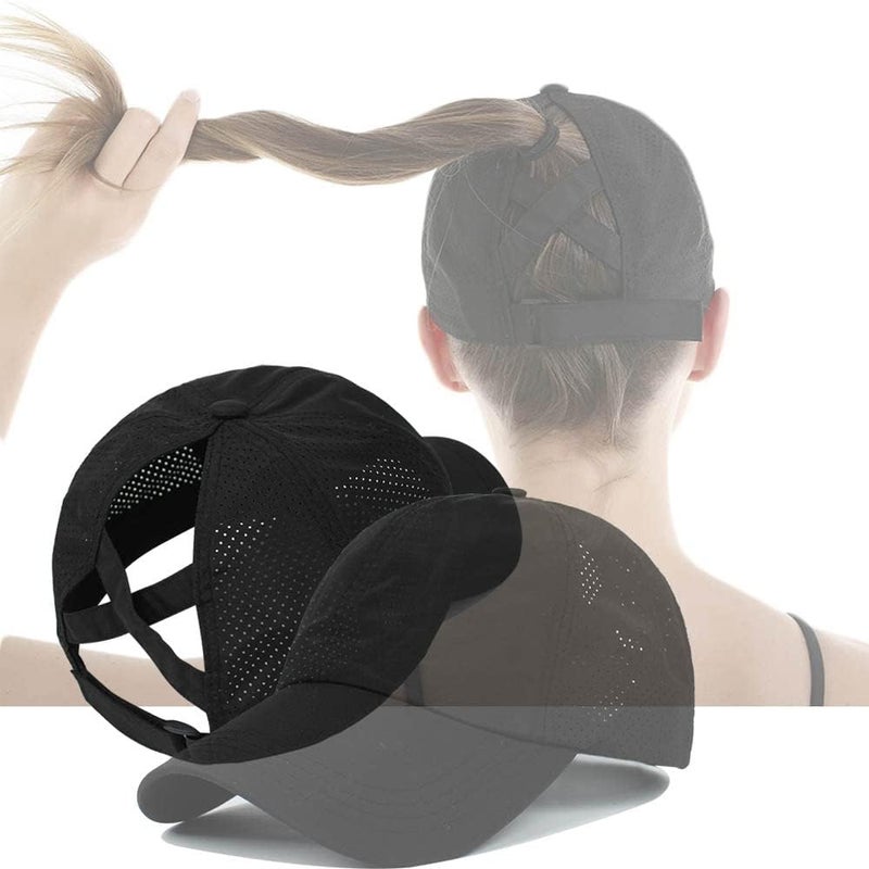 Bucaum Cross Hat Womens Baseball Cap -Cross Ponytail Hat Baseball Cap - Image 5
