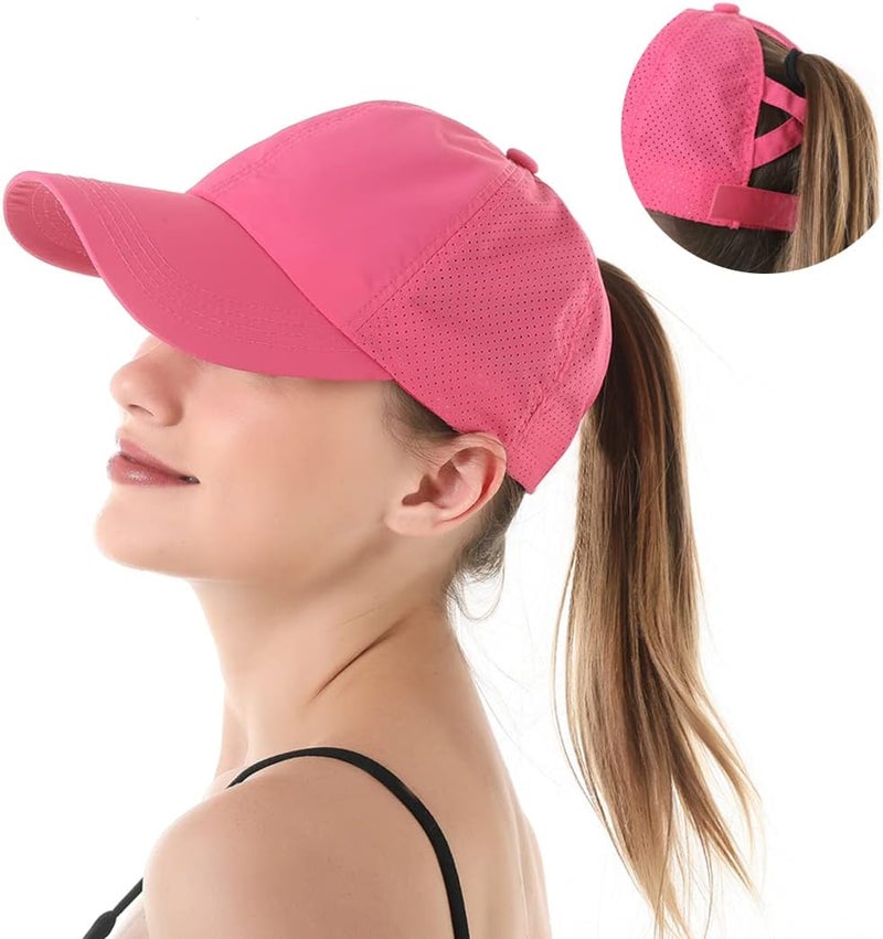 Bucaum Cross Hat Womens Baseball Cap -Cross Ponytail Hat Baseball Cap - Image 3