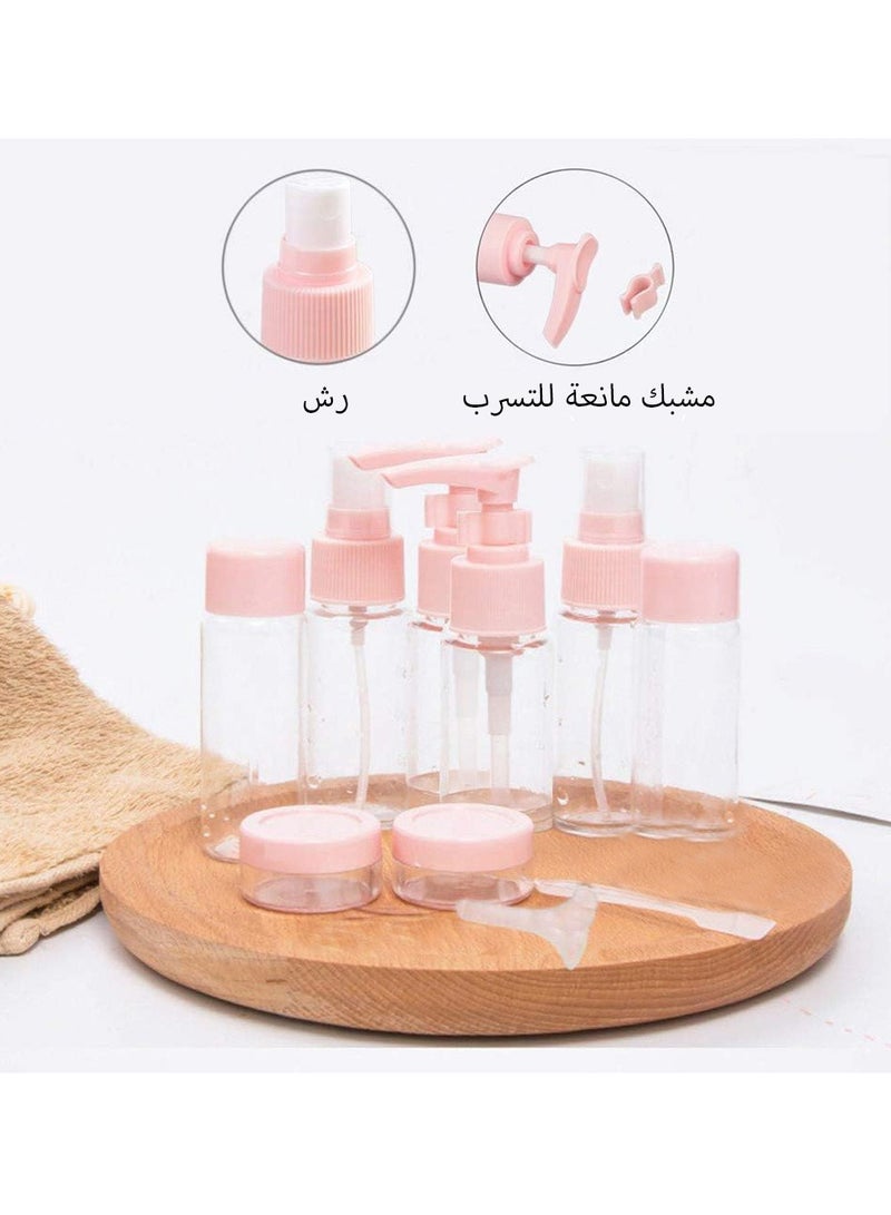 طقم زجاجات رذاذ فارغة من 7 قطع ، زجاجة رذاذ للسفر ، زجاجة توزيع ، صديقة للسفر ، سهلة الحمل ، شفافة / وردية - Image 2