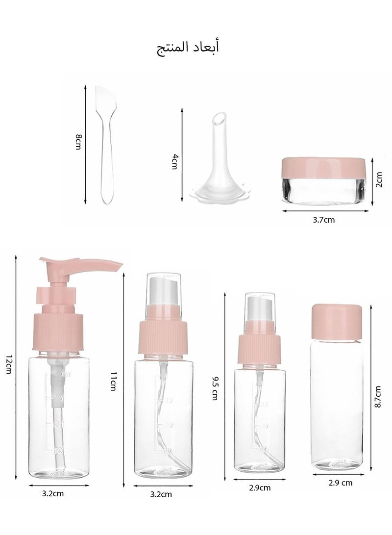 طقم زجاجات رذاذ فارغة من 7 قطع ، زجاجة رذاذ للسفر ، زجاجة توزيع ، صديقة للسفر ، سهلة الحمل ، شفافة / وردية - Image 4