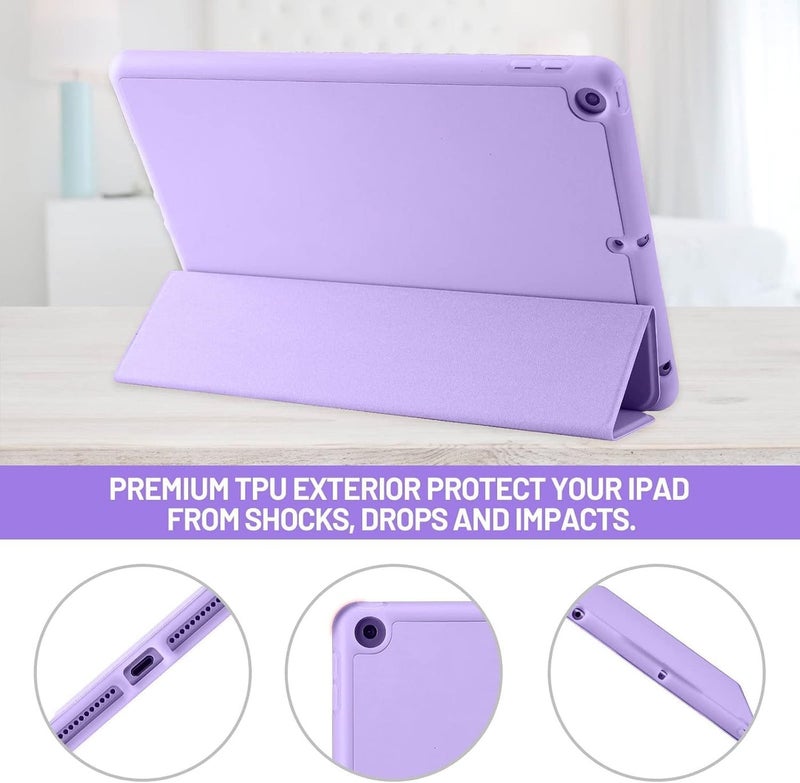 ELTRAZONE iPad 10.2 Case Compatible with iPad 9th/8th/7th Generation – Trifold Stand Protective Cover with Pencil Holder, Auto Sleep/Wake, Smart Case - Purple - Image 4