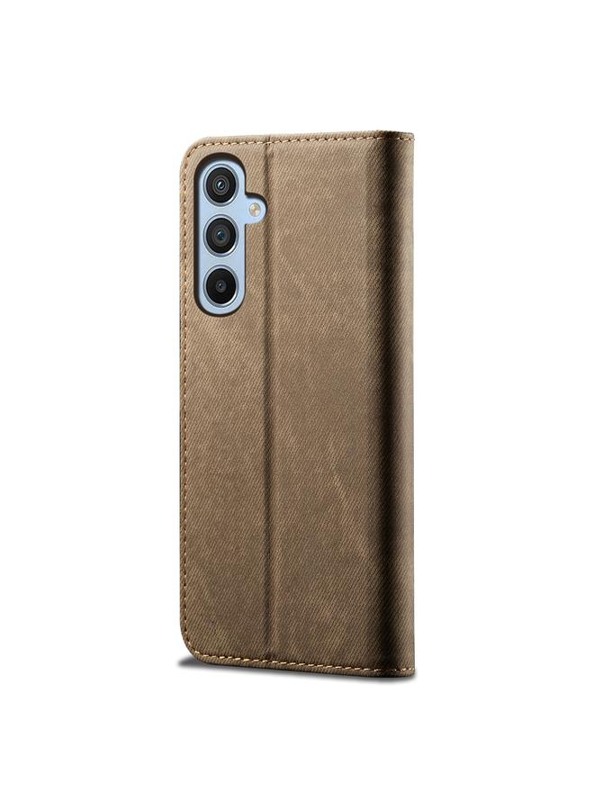 اس-توب جراب لهاتف Samsung Galaxy A56 5G بتصميم كاجوال من قماش الدنيم مع قلاب أفقي من الجلد - Image 3