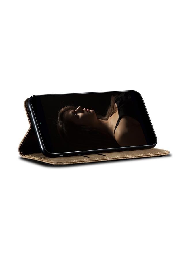 اس-توب جراب لهاتف Samsung Galaxy A56 5G بتصميم كاجوال من قماش الدنيم مع قلاب أفقي من الجلد - Image 5