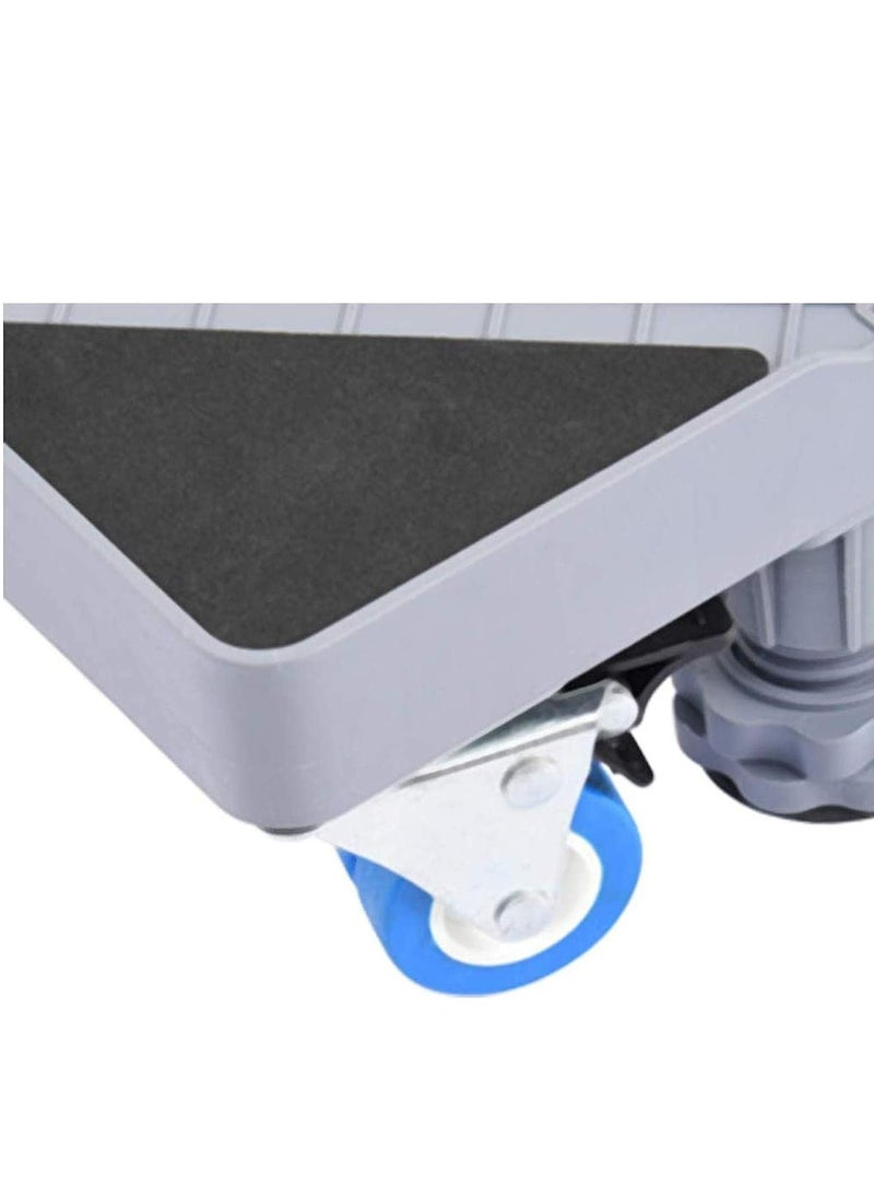 Arabest - Multi-functional Double Tube Washing Machine Base, Refrigerator Stand with Movable Roller, Grey - 8 Strong Feet & 4 Locking Rubber Swivel - Image 1