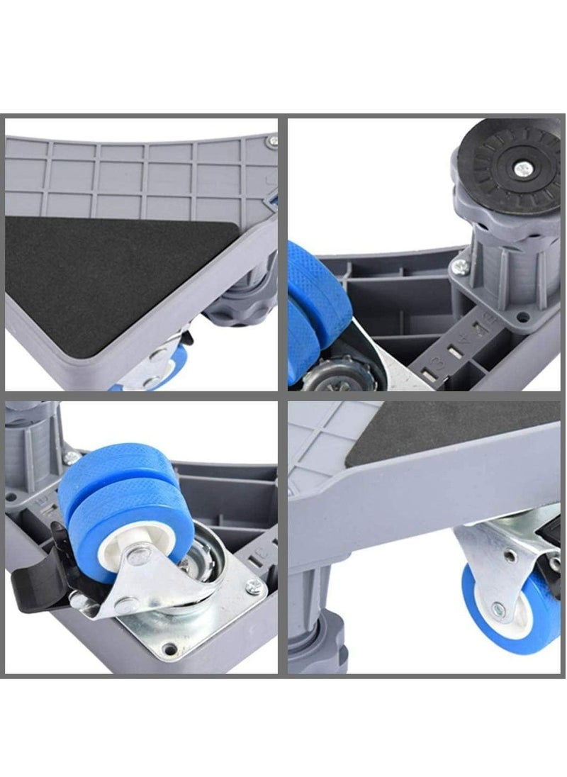 Multi-functional Double Tube Washing Machine Base, Refrigerator Stand with Movable Roller, Grey - 8 Strong Feet & 4 Locking Rubber Swivel - pzsku/Z2B405F07DB8E4665A154Z/45/_/1689839650/40370247-8c98-45d9-8bed-99fd6dbc0d5b