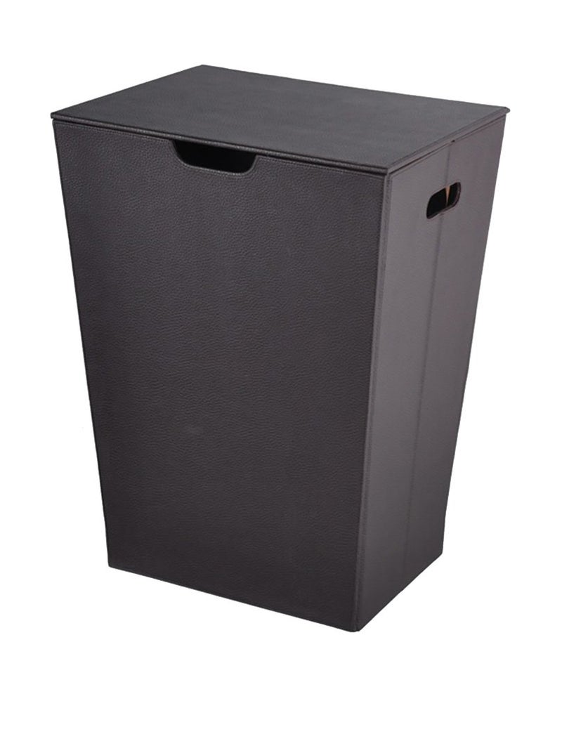Gedy Alianto Color Rectangular Laundry Basket Made from Faux Leather, Wenge
