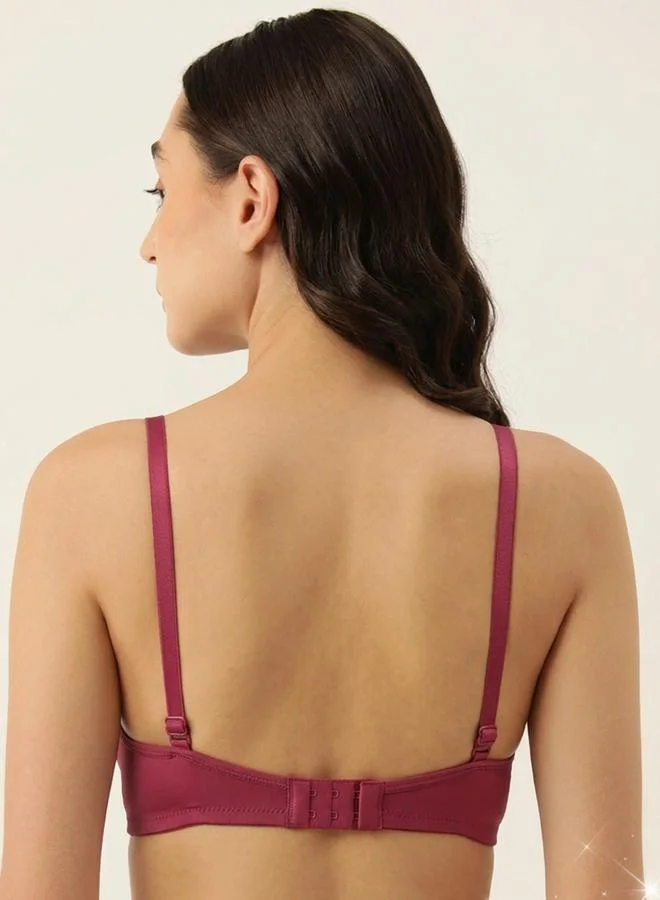 Take Two Maroon Everyday Light Padded Bra By Lazzycat