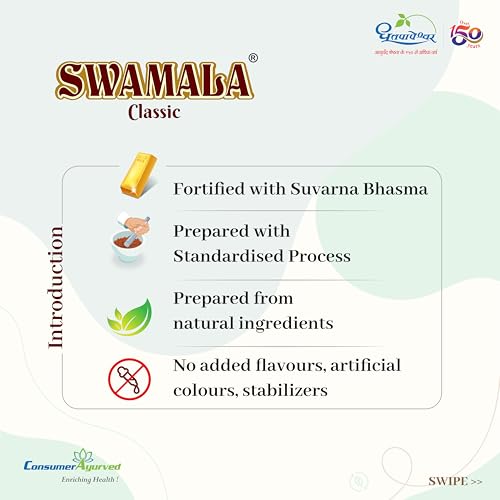 Dhootapapeshwar Swamala Classic | Ayurvedic Chyavanprash (Ashtavarg) Fortified with Gold | Supports Immune System, Respiratory System, Replenishes Body Tissue | For All Seasons | 1Kg - Image 2