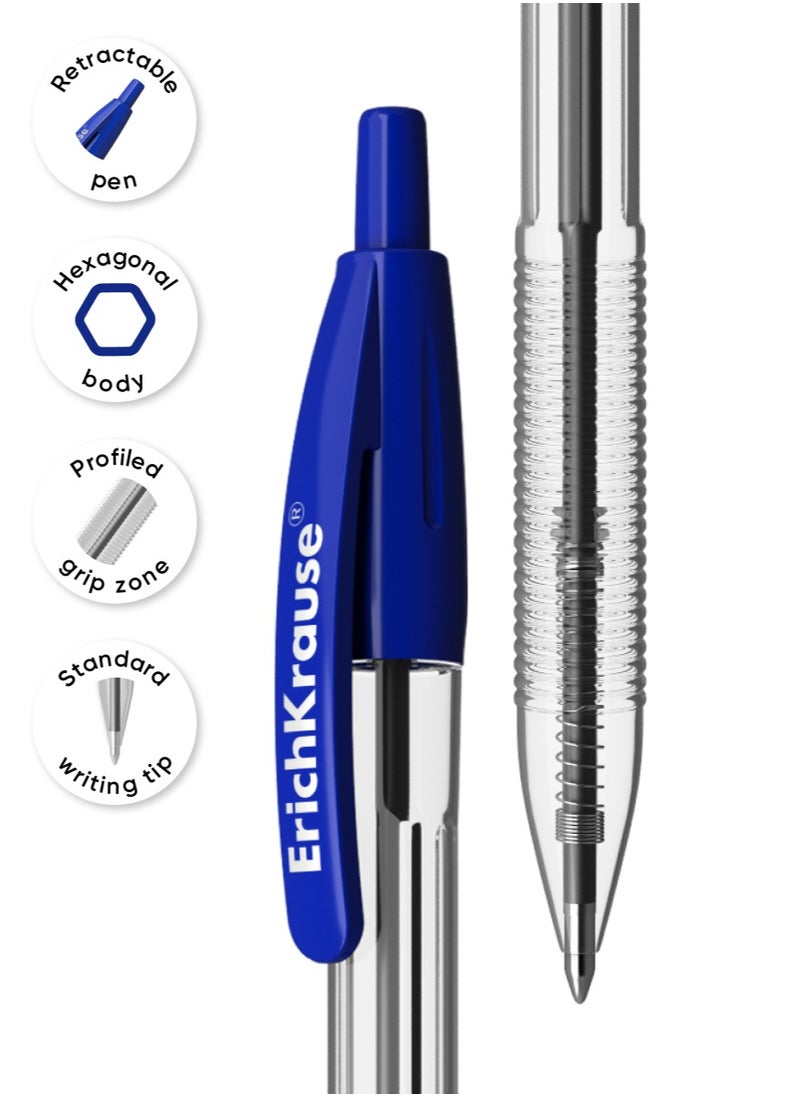 ErichKrause - Set of 4 ballpoint pens R-301 Matic Classic 1.0, ink color: blue (in polybag) - Image 1