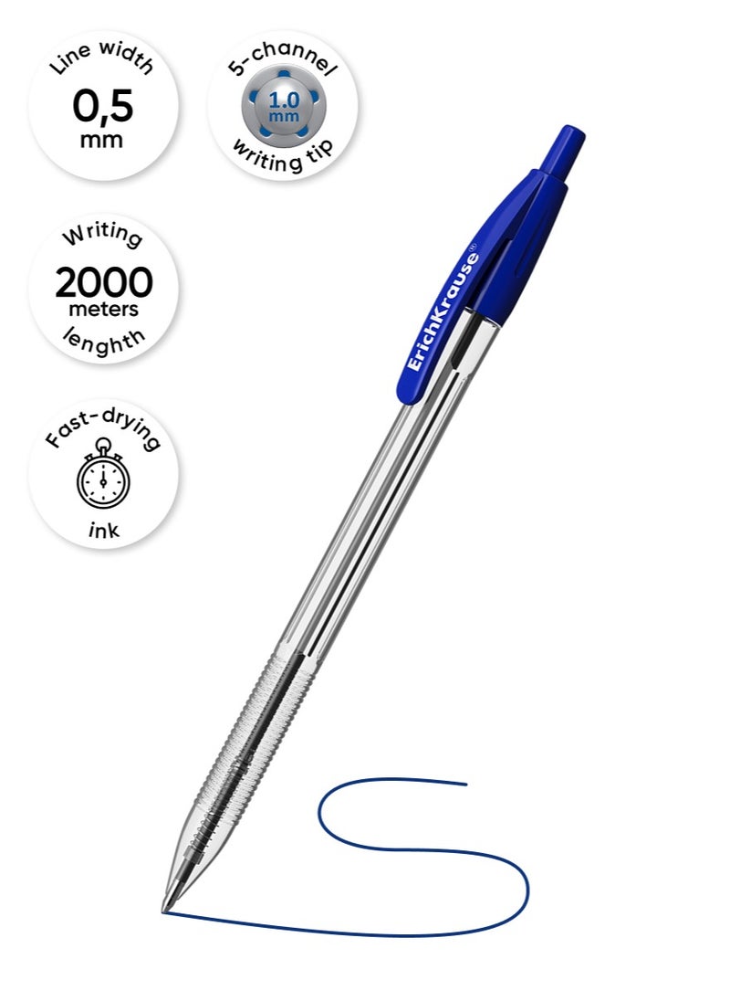 ErichKrause - Set of 4 ballpoint pens R-301 Matic Classic 1.0, ink color: blue (in polybag) - Image 1