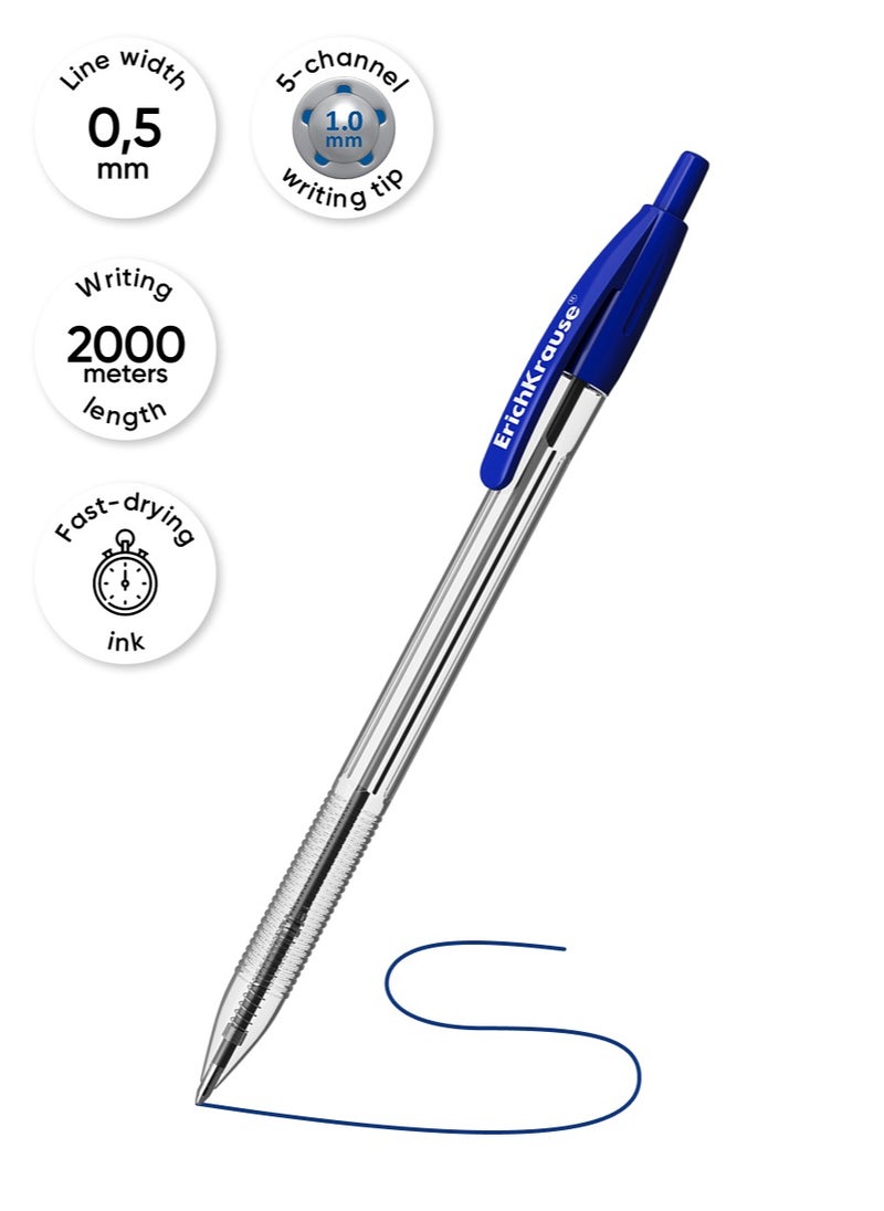 ErichKrause Set of 4 ballpoint pens R-301 Matic Classic 1.0, ink color: blue (in polybag)  - Image 4