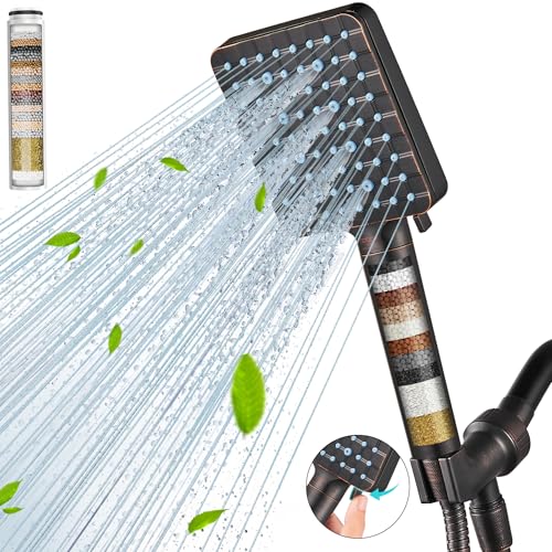 Cobbe Filtered Shower Head with Handheld, High Pressure 6 Spray Mode Showerhead with Filters, Water Softener Filters for Hard Water - Remove Chlorine - Reduces Dry Itchy Skin, Oil Rubbed Bronze - Image 1