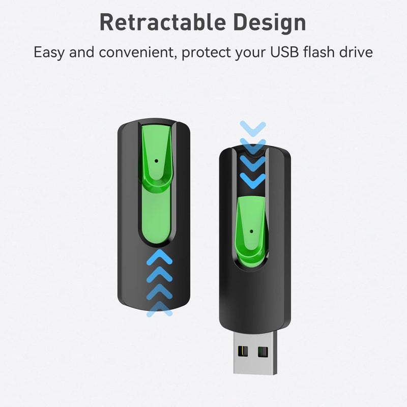 Aiibe 128GB USB Flash Drive 5 Pack - Red, Green, Cyan, Yellow, Purple - Image 3