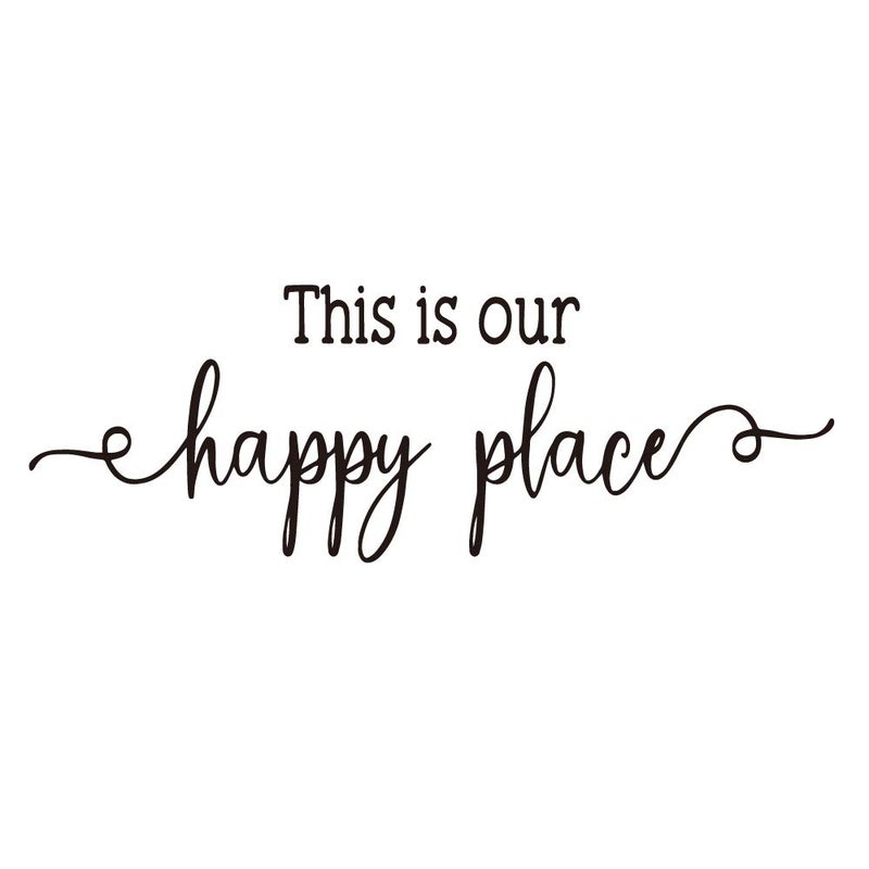 This is Our Happy Place  Carved Letters Sweet Words Wall Decals Vinyl Art Words Home Dcor