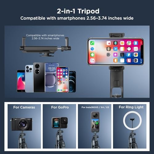 HIFFIN H8 AI-Powered 360° Auto Face Tracking Selfie Stick Tripod | 63-inch/160 cm Long Aluminium Extension Stand for Mobile & Camera | Quad-Leg Stability, Auto Rotation for Vlogging & Shooting - Image 3