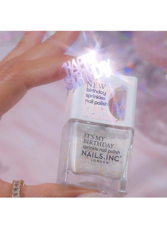 Nails Inc Nails It's My Birthday Sprinkle Nail Polish 14ml, White - Image 3
