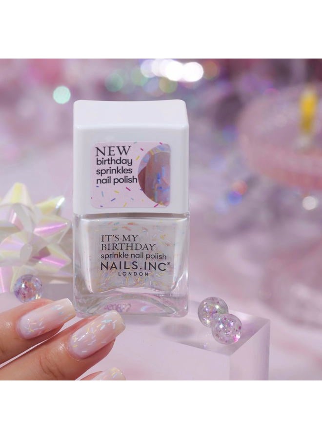 Nails Inc Nails It's My Birthday Sprinkle Nail Polish 14ml, White - Image 4