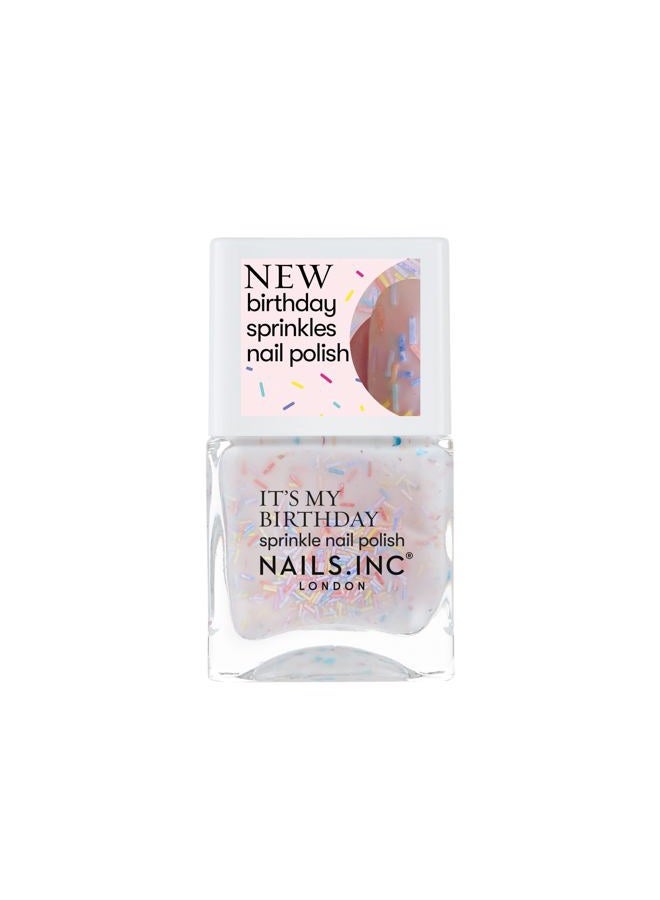 Nails Inc Nails It's My Birthday Sprinkle Nail Polish 14ml, White - Image 1