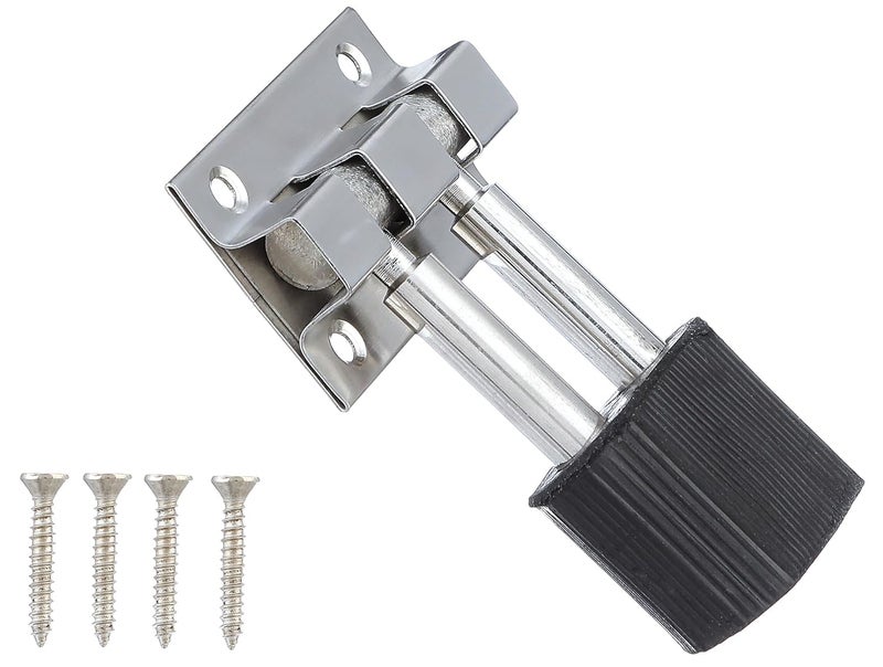 AAS COPULA AAS COPULA Heavy Duty 2 Leg Round Rubber Nickel Silver 5 Inches Door Stopper for Home Office BathroomSlipResistant for Tiles Carpet Wood or Laminated Floors Pack of 1 Piece  - Image 2