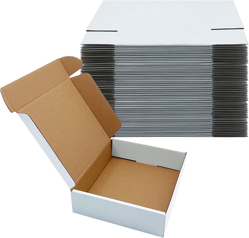 KIAECHWU White Shipping Boxes 9x7x2 inch 25 Pack,Corrugated Boxes Mailer Packaging for Mailing Small Business，E-Commerce Gift Boxes for Wrapping Present Moving Storage Heavy Duty Recycled Cardboard Boxes - Image 1