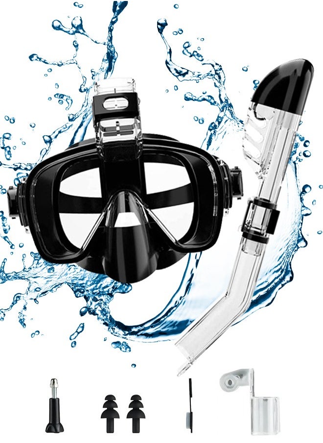 Necomi - Snorkeling Mask, Diving Mask, Silicone Skirt Tempered Glass Diving Goggle, Anti-fog and Leak-proof, With Camera Mount, 180° Folding Panoramic Diving and Snorkeling Goggles, Adult Teenager Swimming Goggles, For Diving, Snorkeling, Swimming - Image 1