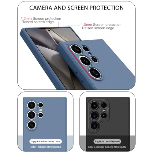 Tobfit TPU Back Cover Only for Samsung Galaxy S25 Ultra, Soft Protective Shockproof Phone Cover for Women Men, Durable Anti-Scratch Shockproof Phone Cover Case for Samsung Galaxy S25 Ultra (Blue Grey) - Image 3