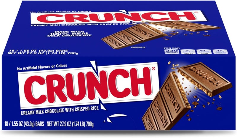 CRUNCH Milk Chocolate Bars - 18 Pack - Image 1