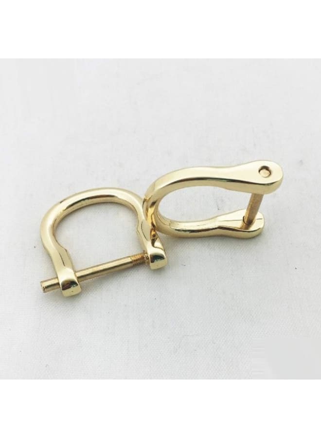 lasenersm 6 Pieces Metal D Ring Screw in Shackle Horseshoe Buckle U Shape D Ring Metal Hoop Locking D-Ring for DIY Leather Craft Purse Replacement, Inner Width 18mm, Gold-Tone - Image 2