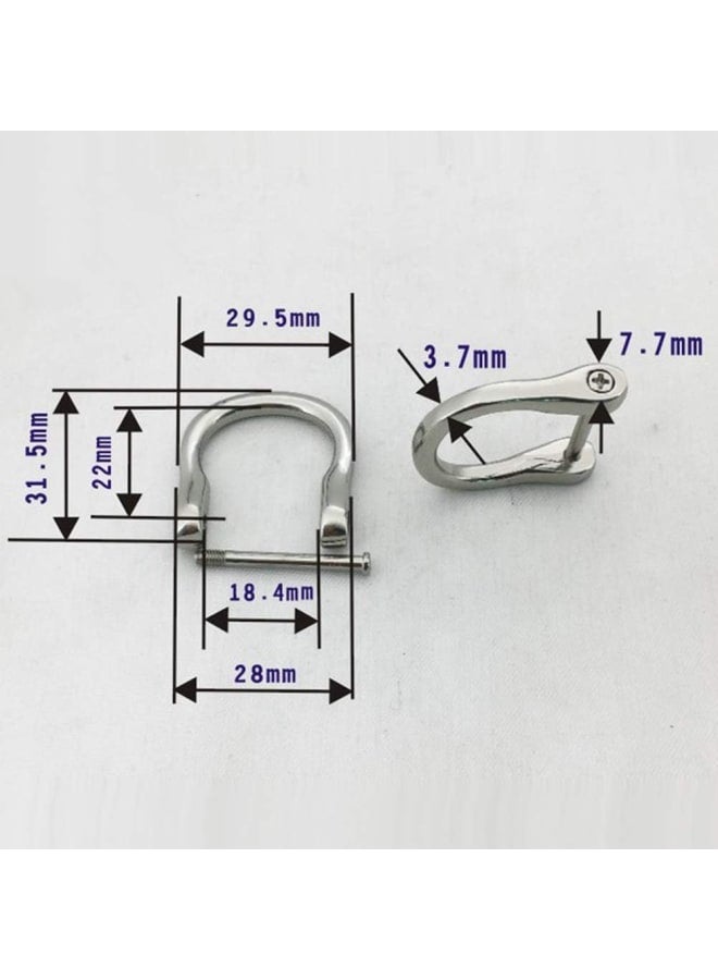 lasenersm 6 Pieces Metal D Ring Screw in Shackle Horseshoe Buckle U Shape D Ring Metal Hoop Locking D-Ring for DIY Leather Craft Purse Replacement, Inner Width 18mm, Gold-Tone - Image 3