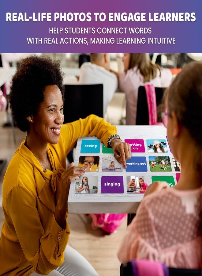 QUOKKA 260 Action Verbs Flash Cards for Speech Therapy Materials ESL Teaching - Educational Vocabulary Builder with Realistic Images for Kids Adults - Picture Cards for Speech and Cognitive Learning - Image 4