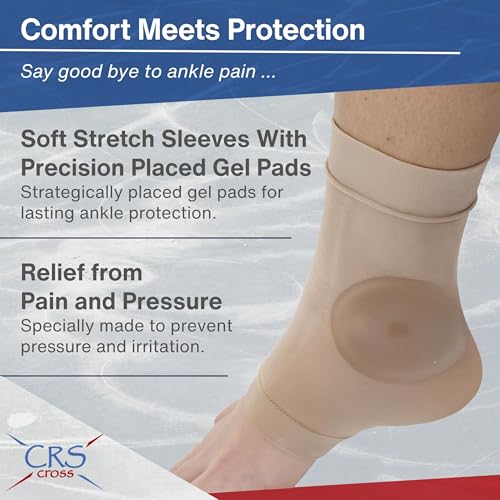 CRS Cross Ankle Malleolar Gel Sleeves. One Pair of Premium Padded Skate Socks to Cushion and Protect Ankle Bone for Figure Skating, Hockey, Inline, Roller, Skiing or Boots. (X-Large) - Image 2