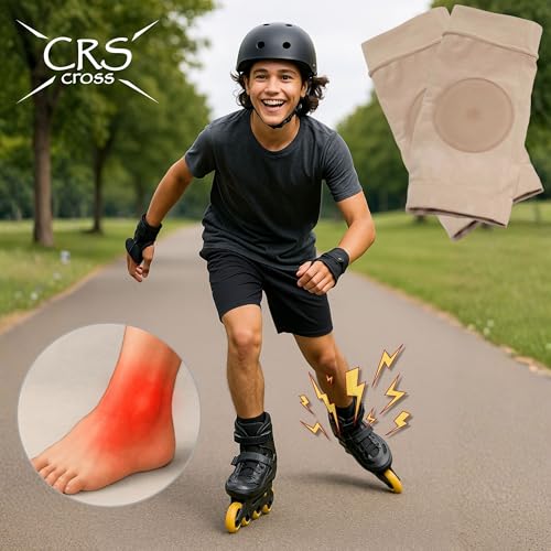 CRS Cross Ankle Malleolar Gel Sleeves. One Pair of Premium Padded Skate Socks to Cushion and Protect Ankle Bone for Figure Skating, Hockey, Inline, Roller, Skiing or Boots. (X-Large) - Image 5