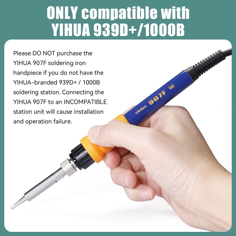 YIHUA 907F Replacement Soldering Iron Handpiece/Handle for Yihua 939D+/1000B Soldering Station - Image 2