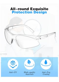 KASTWAVE 12 Pair Safety Glasses, Clear Eye Protection Glasses Ansi Z87.1 Protective Over Eyeglasses  - Image 3