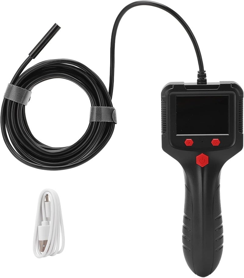 Inspection Camera with Flexible Cable and Integrated Battery - Industrial Borescope, IP67, with 8mm Side Camera and 2.4 Inch IPS LCD Screen for Pipeline Maintenance. - Image 1