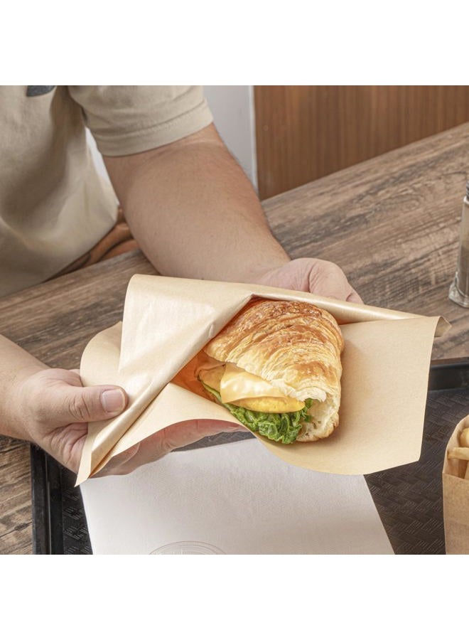 Restaurantware Bag Tek Kraft Paper Large Double Open Bag - Greaseproof - 10" x 9" - 100 count box - - Image 5