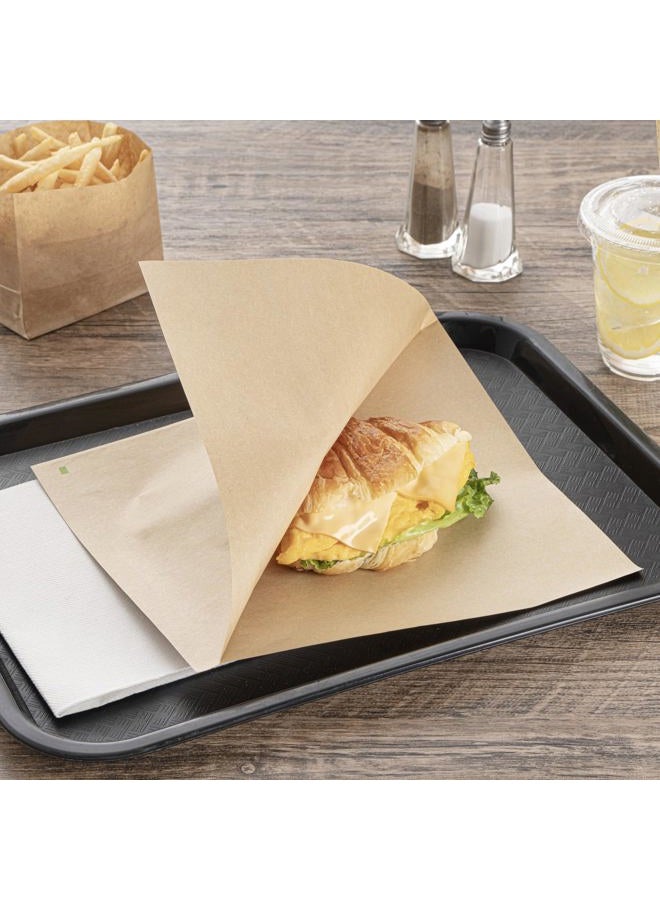 Restaurantware Bag Tek Kraft Paper Large Double Open Bag - Greaseproof - 10" x 9" - 100 count box - - Image 3