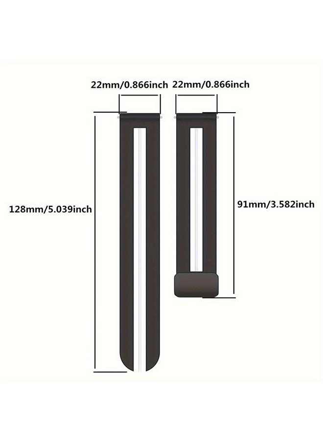 O Ozone Silicone Bands For Samsung Galaxy Watch 3 45mm Galaxy Watch 46mm , 22mm Strap With Magnetic Buckle for Women Men- Black & Green  - Image 4