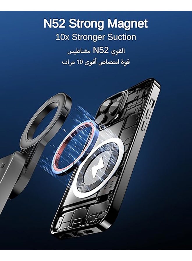 Magnetic Mini Selfie Tripod for iPhone, Lightweight & Pocket-Sized Quadpod with Wireless Remote, Travel Essential Stand for MagSafe & Non-MagSafe Phones - Image 3