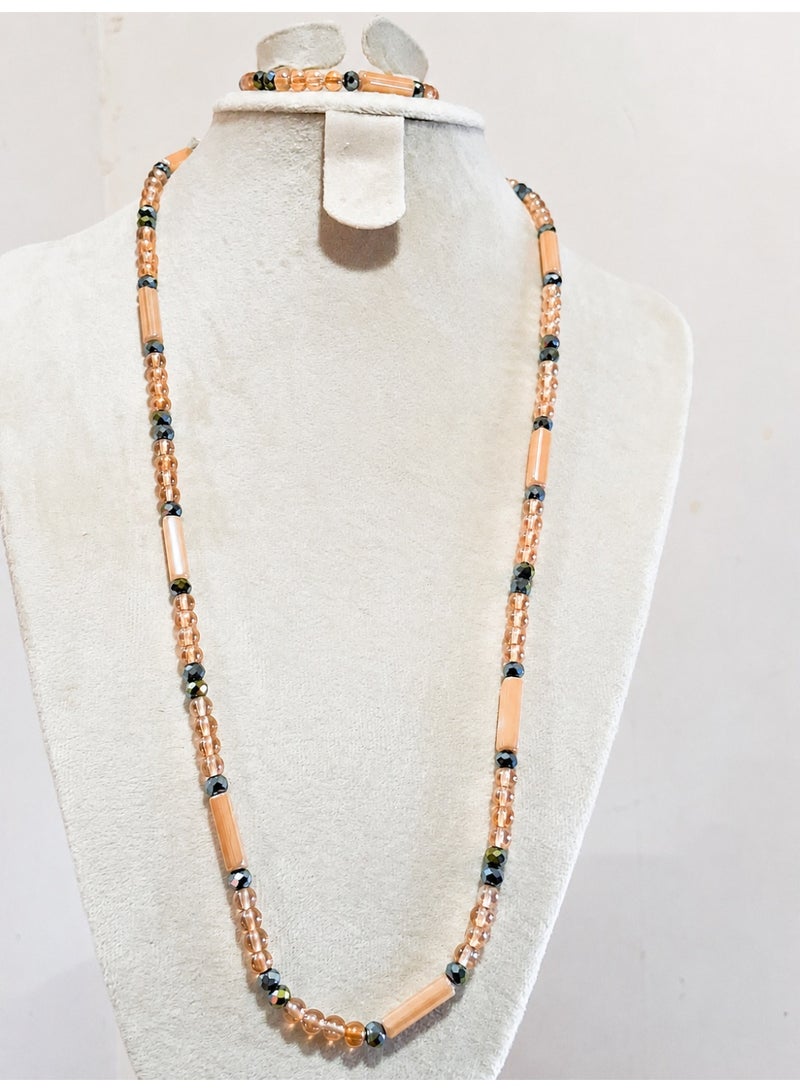 Handmade Crystal Bead Necklace - Image 1