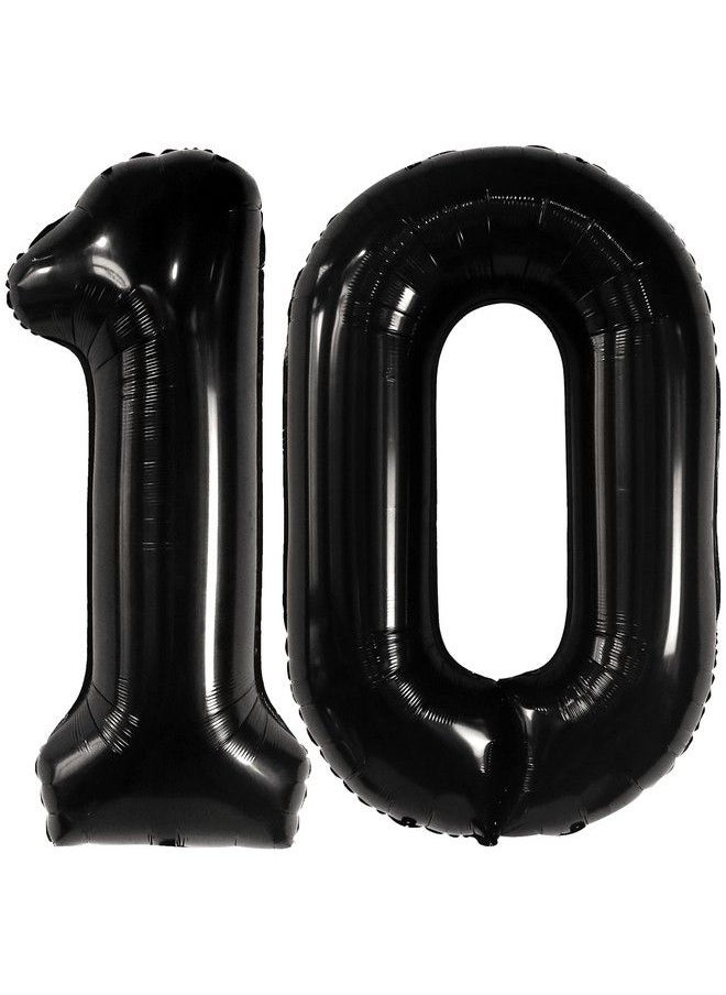 KATCHON Big Black 10 Balloon Number 40 Inch ; Black Number 10 Balloon For 10Th Birthday Decorations For Boys ; 10 Birthday Balloon 10Th Birthday Balloons For Happy 10 Birthday Decorations For Boys  - Image 2
