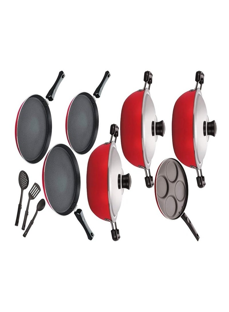 Nirlon Non Stick Coating Aluminium Heat Resistance Cookware Set of 13 Pieces with Bakelite Handle - Image 4