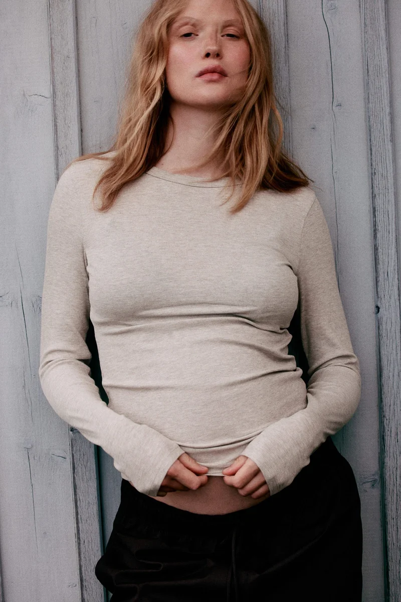 H&M MAMA Ribbed jersey top